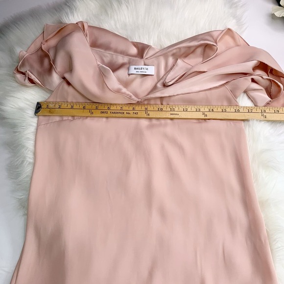 Bailey 44 Kate Top Cold Shoulder Champagne Pink Drape Blouse Small - Picture 9 of 14